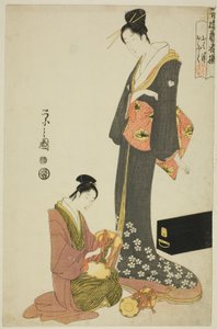Ohana ja Ofuku sarjasta "Valikko viihdyttäjiä Pleasure Quartersista (Seiro geisha sen)" tekijältä Chobunsai Eishi