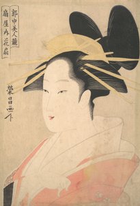 Suuri pää- ja rintakuva Oiran Hanaogista Ogiyasta, luultavasti 1798