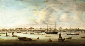 Kiinan kalastusalukset, Shanghai, n. 1857 tekijältä Chow Qua
