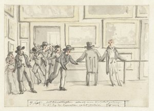 Vierailijoita taidenäyttelyssä Amsterdamissa vuonna 1808