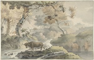 Metsämaisema härän kanssa