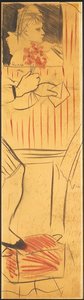 Triptyykki (piirustus ystävien kohtauksesta) (kynä paperille) (katso myös 742028-30) tekijältä Christian Bérard
