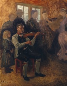 Numedals-viulunsoittaja (tutkimus) (öljy kankaalle) tekijältä Christian Eriksen Skredsvig