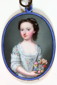 Lady Elizabeth Cavendish Bentinck, myöhemmin varakreivitär Weymouth ja Marchioness of Bathin (emali)