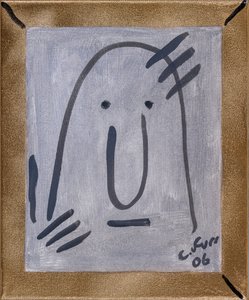 Muistutus omasta olemassaolostani II 2006 (öljy ja kultaspray kankaalle) tekijältä Christian Furr