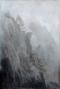 Henkikivi, 2015 (akvarelli paperille) tekijältä Christian Furr