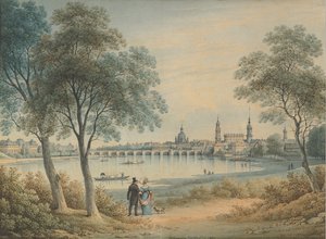 Näkymä Dresdeniin lännestä, 1833.