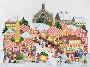 Christkindlmarket, Nürnberg, 1987 (wc paperilla)