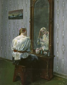 Peilin edessä (öljy kankaalle) tekijältä Christian Krohg