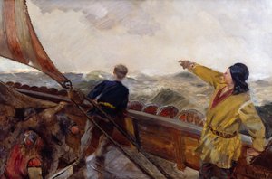 Leiv Eiriksson löytää Amerikan tekijältä Christian Krohg