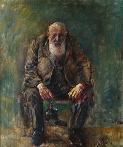 Omakuva saappaat jalassa, n.1920 (maalaus) tekijältä Christian Krohg