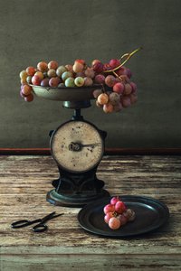 Maalaisviinirypäleet vaa’alla