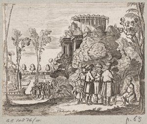 Kuvitus Adam Oleariukselle, "Persialainen Rosenthal, nerokas runoilija Schich Saadi […]", Schleswig 1660 tekijältä Christian Rothgiesser