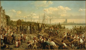 Lennätinkaapelin laskeminen vuonna 1878 tekijältä Christian Sell