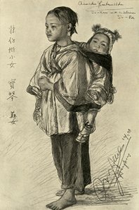 Bo-Kam ja So-Ne - kiinalaiset tytöt, Hongkong, 1898. tekijältä Christian Wilhelm Allers
