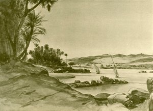 Feluccas Niilillä, Egypti, 1898. tekijältä Christian Wilhelm Allers