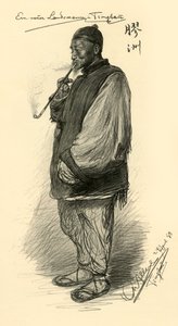 Mies polttaa piippua, Tsingtao, Kiina, 1898. tekijältä Christian Wilhelm Allers