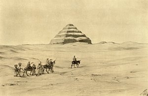 Djoserin pyramidi Saqqarassa lähellä Kairoa, Egypti, 1898. tekijältä Christian Wilhelm Allers