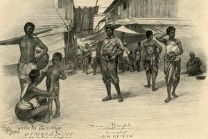 Katukuvaus, Bangkok, Siam, 1898. tekijältä Christian Wilhelm Allers