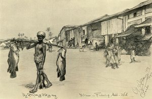 Katukuva kalastajakylässä, Mutwal, Ceylon, 1898. tekijältä Christian Wilhelm Allers
