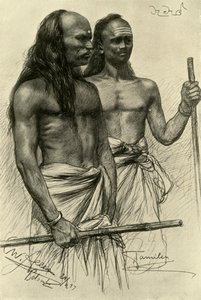 Tamilimiehet, Colombo, Ceylon, 1898. tekijältä Christian Wilhelm Allers