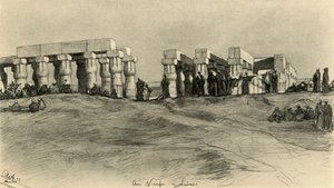 Temppelin rauniot, Luxor, Egypti, 1898. tekijältä Christian Wilhelm Allers