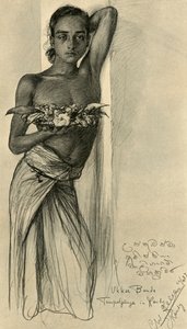 Ukku Banda, nuori mies temppelissä, Kandy, Ceylon, 1898. tekijältä Christian Wilhelm Allers