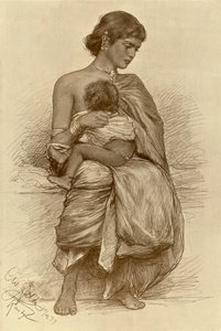 Nuori äiti, Kandy, Ceylon, 1898. tekijältä Christian Wilhelm Allers