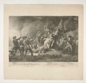 Kenraali Montgomeryn kuolema Quebecissä (La Mort du General Montgomeryn devant Quebec) tekijältä Christian Wilhelm Ketterlinus