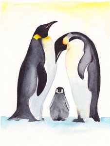 Pingviinien perhekuva tekijältä Christine Lindstrom