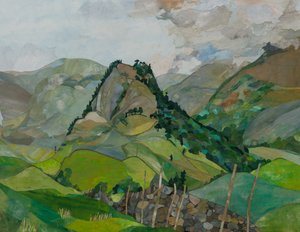 Castle Crag, 2023 (vesivärillä maalattu paperikollaasi)