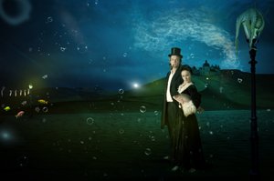 Surrealistinen pariskunta ja mustekala tekijältä Christine von Diepenbroek