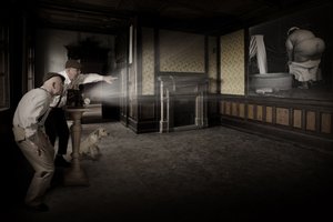 Vintage-kylpyhuoneen projektio tekijältä Christine von Diepenbroek