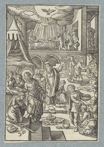 Apostolit kastavat uusia uskovia Jerusalemissa tekijältä Christoffel van Sichem (II)