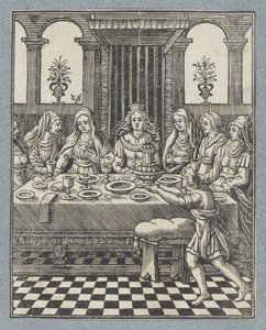 Ahasveruksen vaimon Vastin juhla tekijältä Christoffel van Sichem (II)