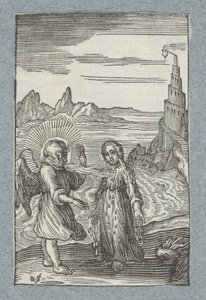 Lapsi sulaa enkelin kuuman hengityksen alla Pia Desideria (sarjan nimi) tekijältä Christoffel van Sichem (II)
