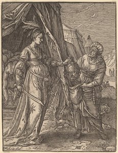 Judith Holofernesin pään kanssa tekijältä Christoffel van Sichem I, after Hendrik Goltzius