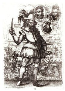 Henrik IV:n salamurhaajan Francois Ravaillacin muotokuva (1553-1610) (kaiverrus) (s/w valokuva) tekijältä Christoffel van the Elder Sichem
