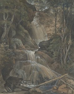 Vesiputous metsässä Langhennersdorfissa, 1700-1800-luvun alku.
