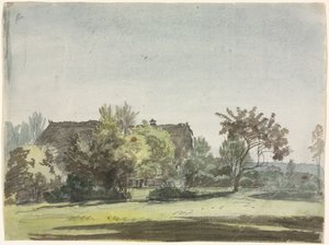 Maalaistalo puiden takana, n. 1790.