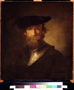 Vanha sotilas mustassa baretissa. Vanha sotilas mustassa baretissa. Christopher Paudissin (1630-1666) maalaus. 1600-luvun saksalaista taidetta. Pushkinin taidemuseo, Moskova. tekijältä Christoph Paudiss