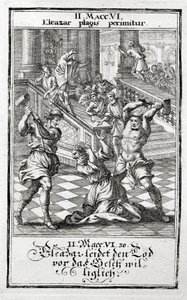 Eleazar hyväksyy mielellään kuolemanrangaistuksen, Maccabees 1695