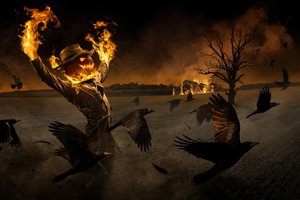 Halloweenin variksenpelättäjien tulimeri tekijältä Christophe Kiciak