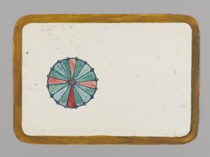 Tyylitelty krysanteemi (verso), n. 1880 (wc, musta muste ja metallimaali grafiitin päällä erittäin ohuella kartongilla)