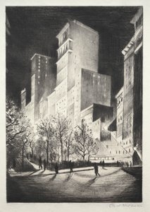 Kolme aamulla: A Corner by Madison Avenue (tunnetaan myös nimellä 2 AM New York ja Metropolis) tekijältä Christopher Richard Wynne Nevinson