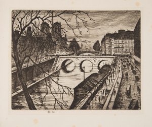 Notre Dame, The Quays of Paris, pubi. 1931. tekijältä Christopher Richard Wynne Nevinson