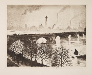 Waterloon silta Savoy-ikkunasta, pub. 1925. tekijältä Christopher Richard Wynne Nevinson