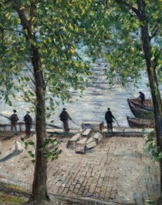 Kalastajat Seinen varrella, 1939 tekijältä Christopher Richard Wynne Nevinson