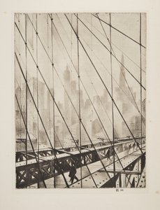 Katse Brooklynin sillan läpi, julkaisu 1921 (etsaus) (etsaus) tekijältä Christopher Richard Wynne Nevinson