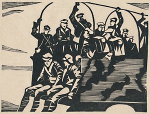 Kuorma-autot, 1919 tekijältä Christopher Richard Wynne Nevinson